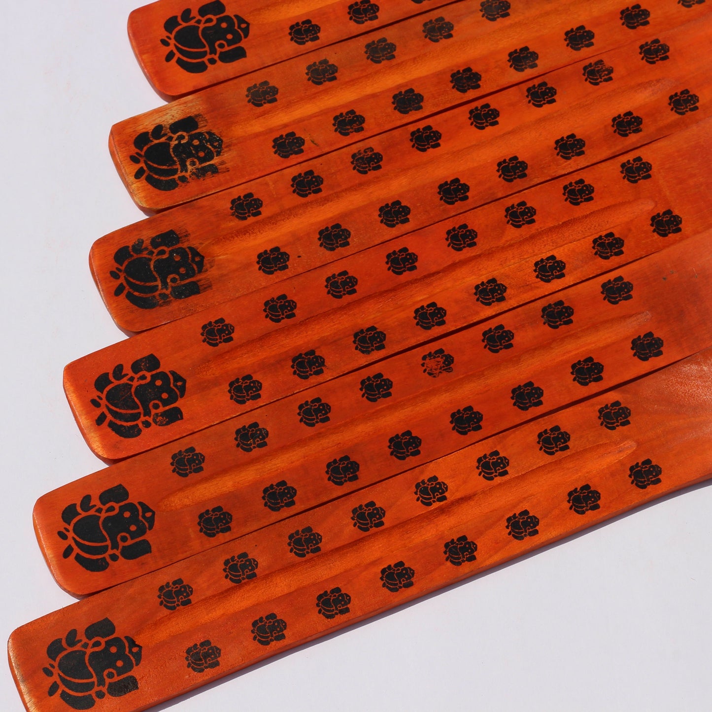 ORANGE Ganesh Incense Holder (Wood) - Emit Energy