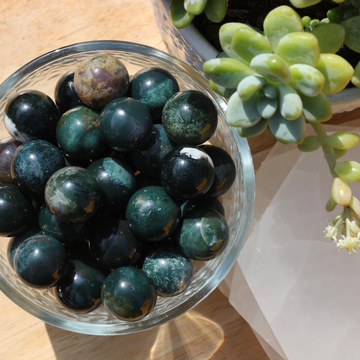 Moss Agate (Mini Spheres) - Mini Sphere - Emit Energy