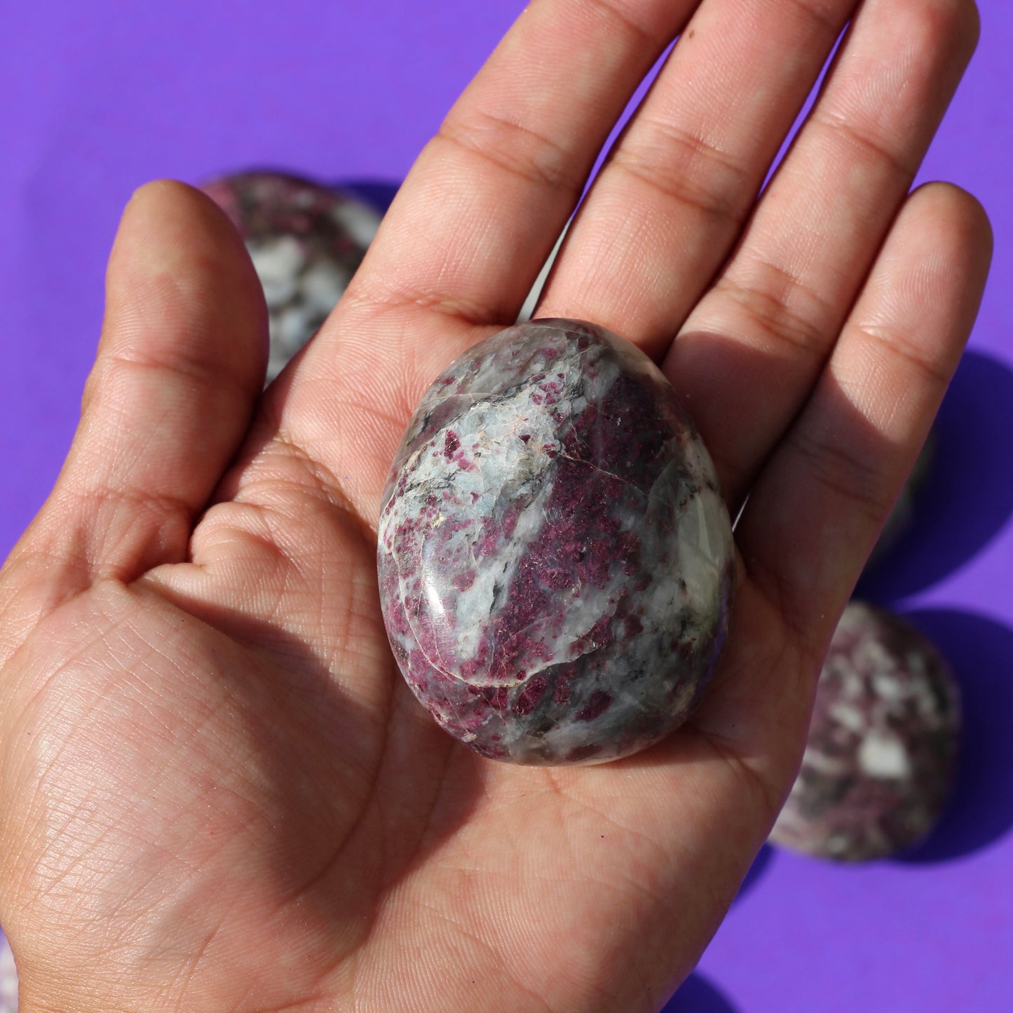 Pink Tourmaline Palm Stones - Emit Energy