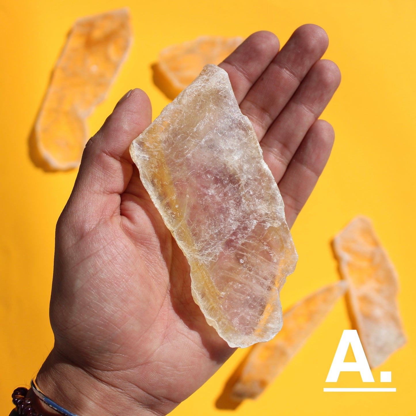Gold Phantom Selenite (Slabs & Wands) - A - Emit Energy