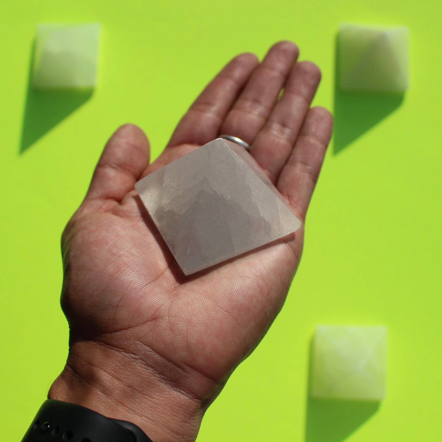 Satin Spar Selenite (Large Pyramid) - Emit Energy