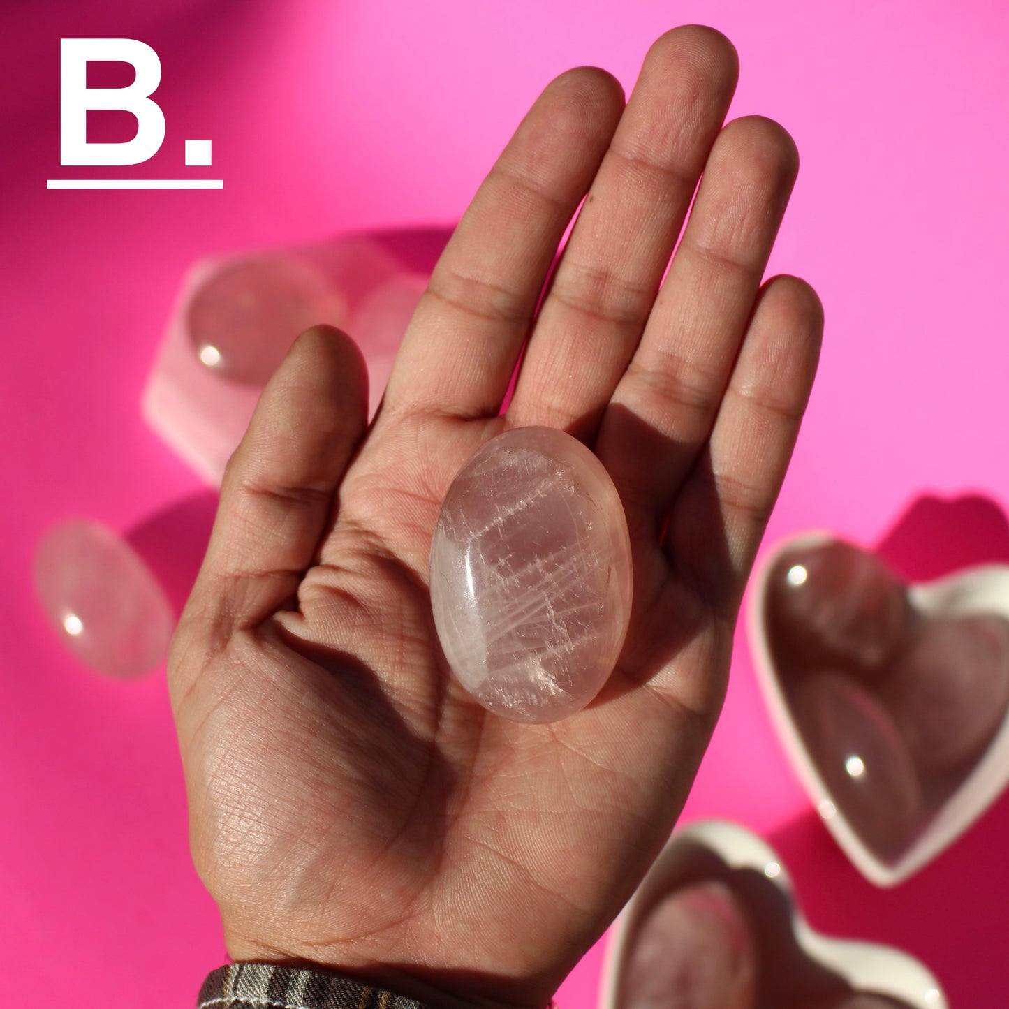 Rose Quartz - Palm Stones (Pick Your Own!) - B - Emit Energy