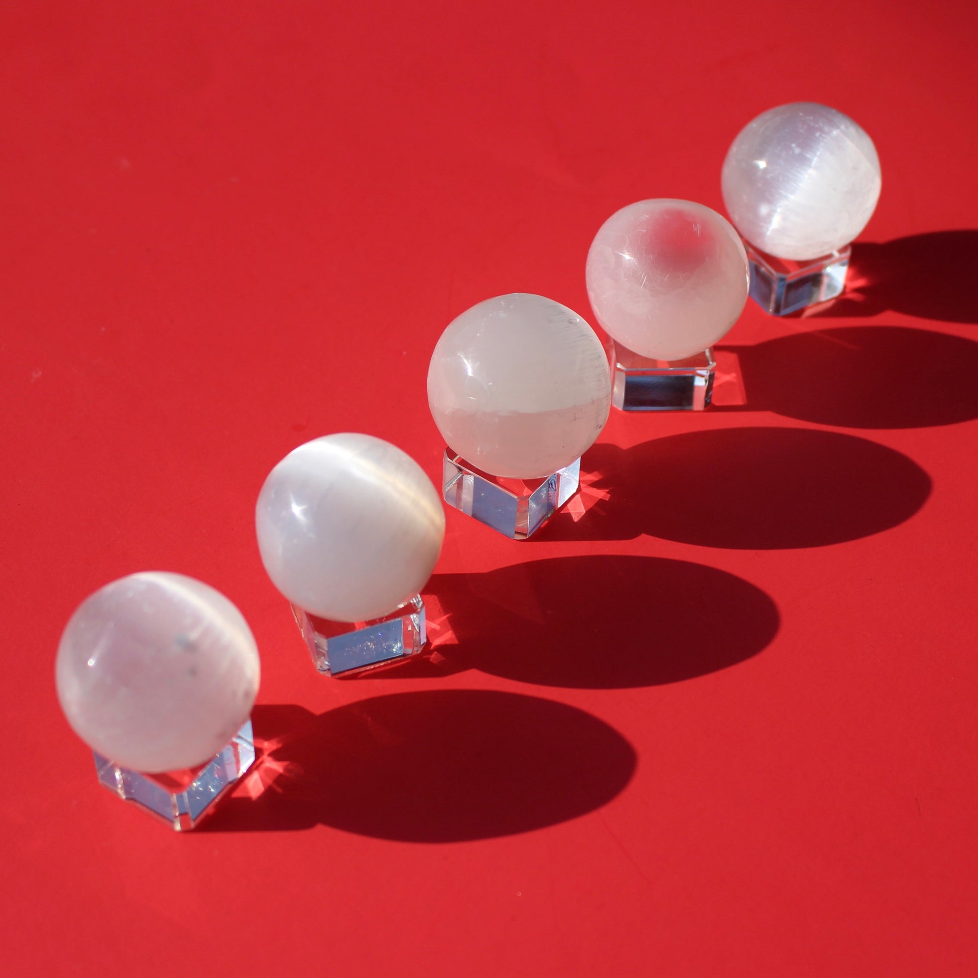 Satin Spar Selenite (Spheres) - Emit Energy