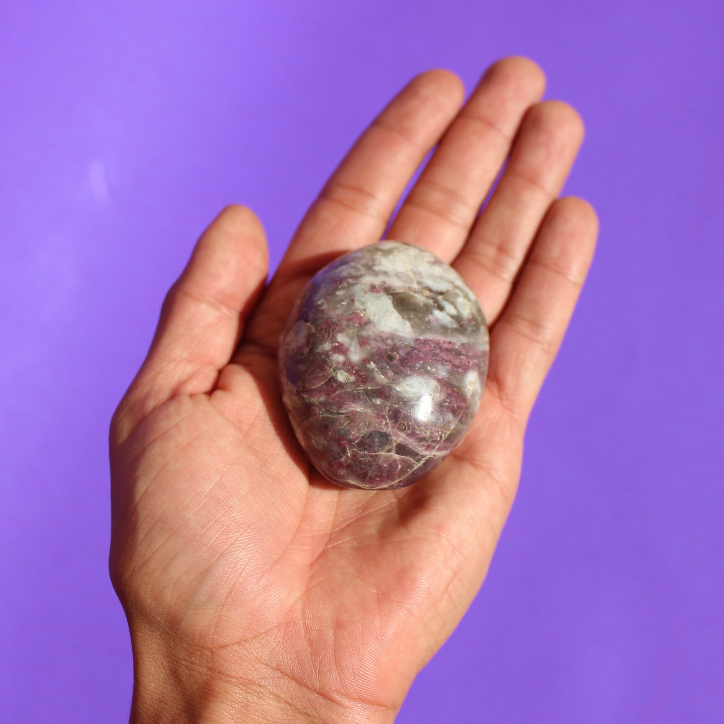 Pink Tourmaline Palm Stones - Medium - Emit Energy
