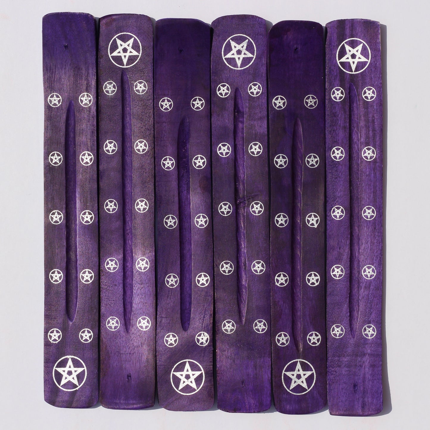 PURPLE Pentagram Incense Holder (Wood) - Emit Energy