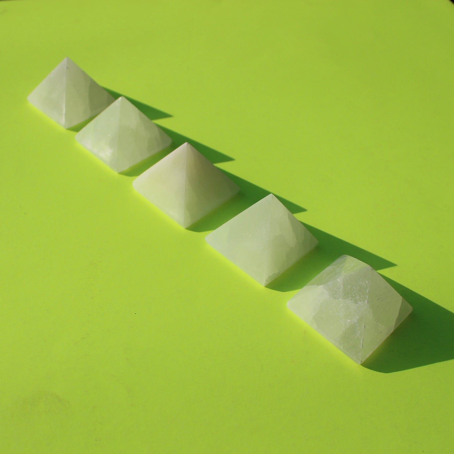 Satin Spar Selenite (Large Pyramid) - Emit Energy