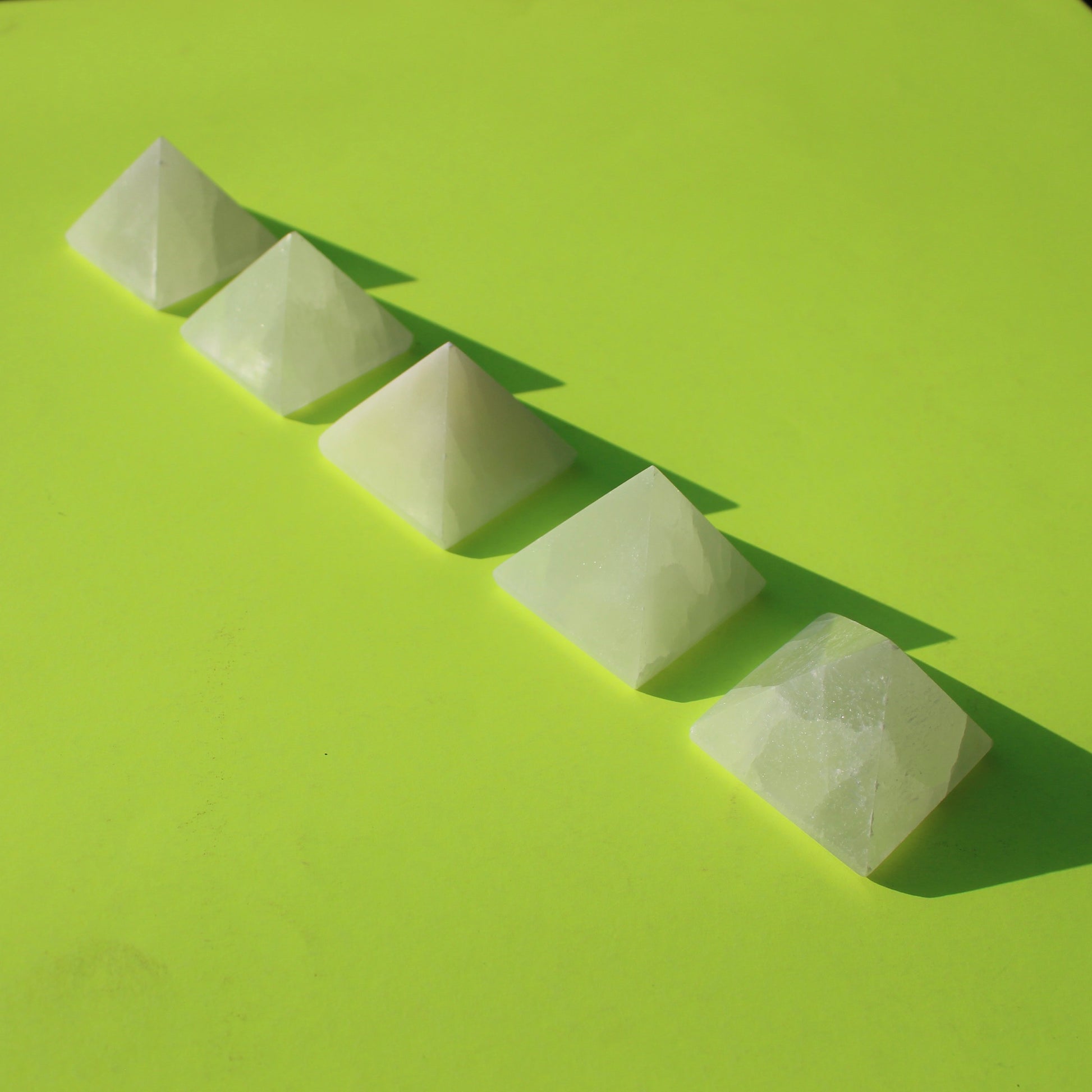 Satin Spar Selenite (Large Pyramid) - Emit Energy