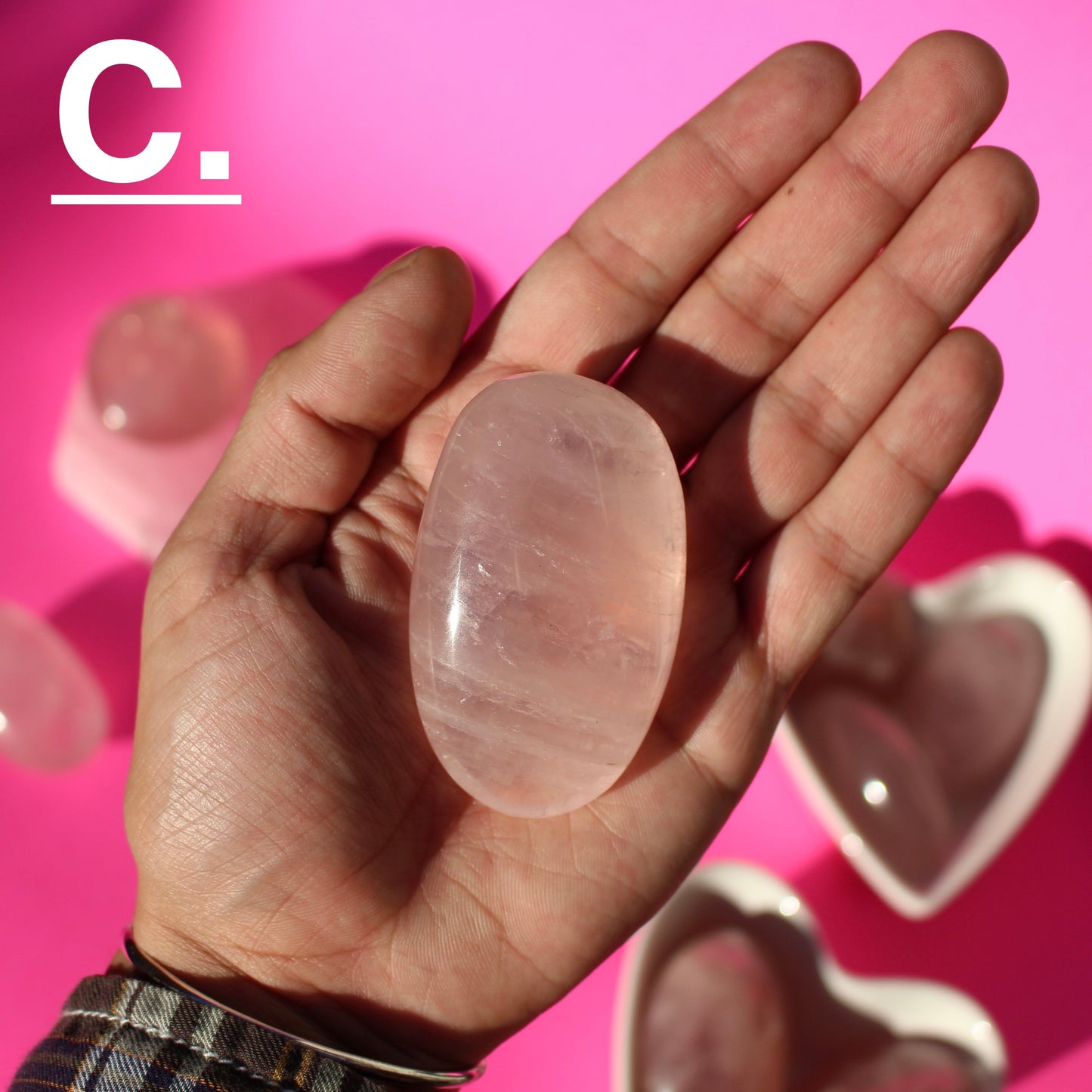Rose Quartz - Palm Stones (Pick Your Own!) - C - Emit Energy