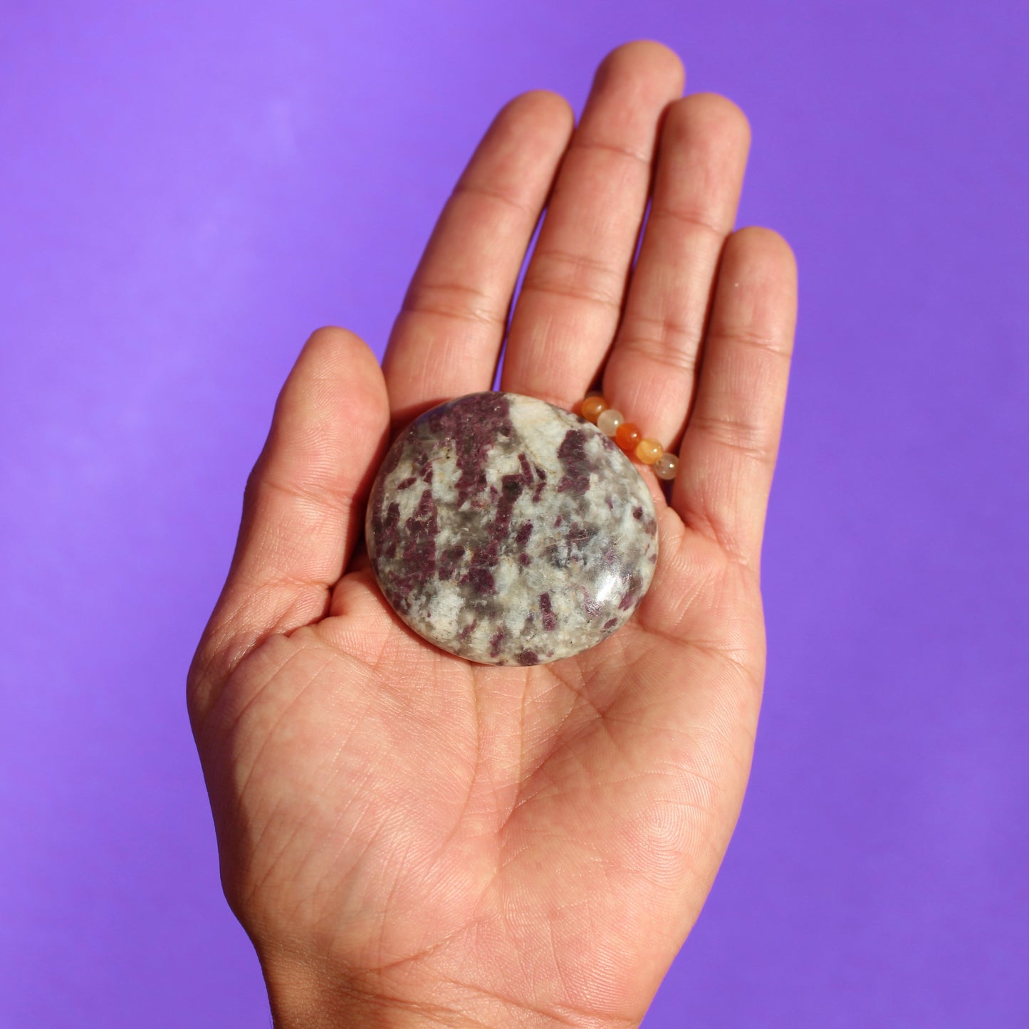 Pink Tourmaline Palm Stones - Small - Emit Energy