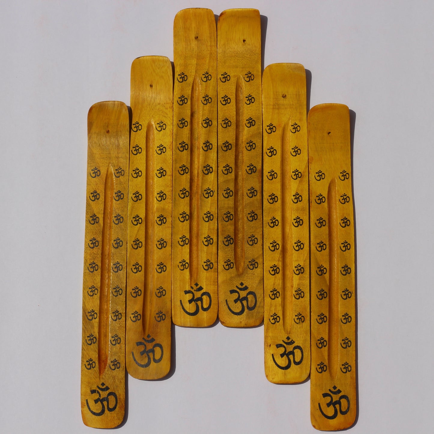 YELLOW Ohm Incense Holder (Wood) - Emit Energy