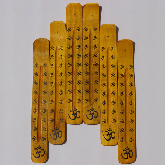 YELLOW Ohm Incense Holder (Wood) - Emit Energy