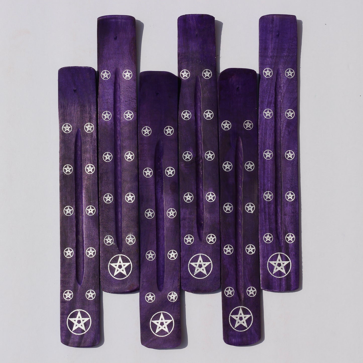 PURPLE Pentagram Incense Holder (Wood) - Emit Energy