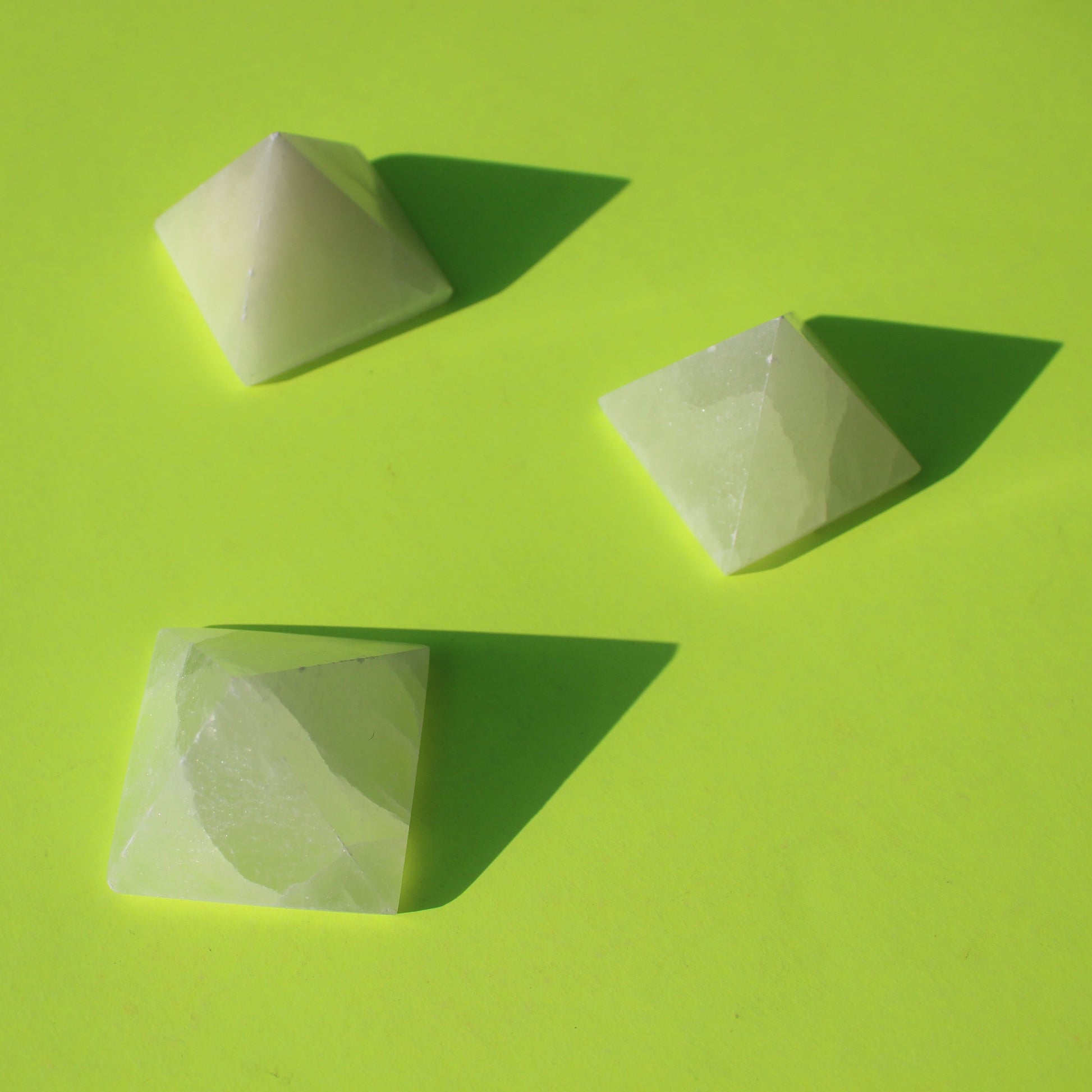 Satin Spar Selenite (Large Pyramid) - Emit Energy