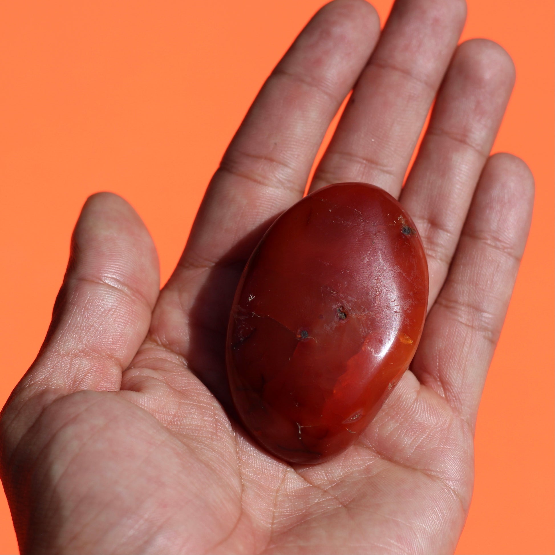 Carnelian Palm Stones - Large W/O Druzy - Emit Energy