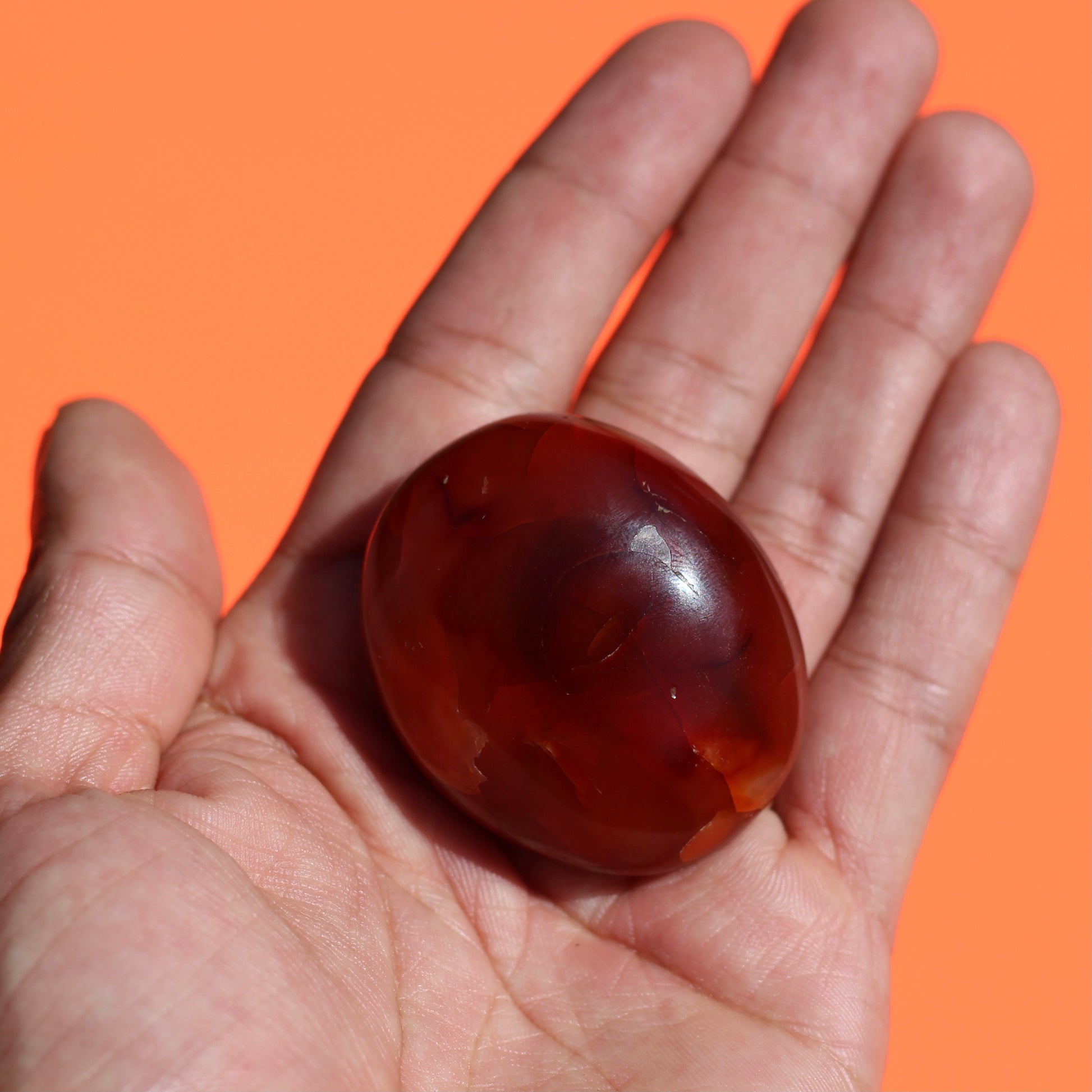 Carnelian Palm Stones - Small W/O Druzy - Emit Energy