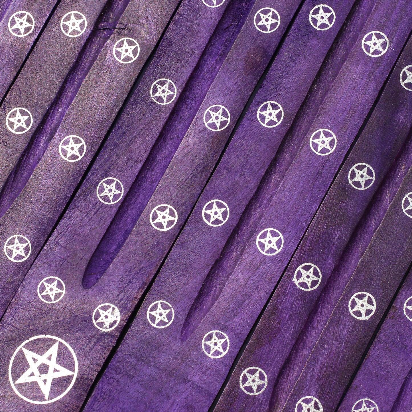 PURPLE Pentagram Incense Holder (Wood) - Emit Energy