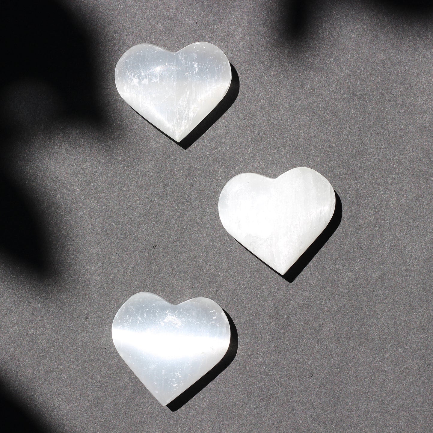 Satin Spar Selenite Hearts - Small - Emit Energy