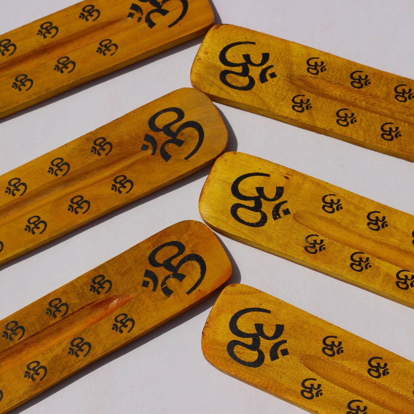 YELLOW Ohm Incense Holder (Wood) - Emit Energy