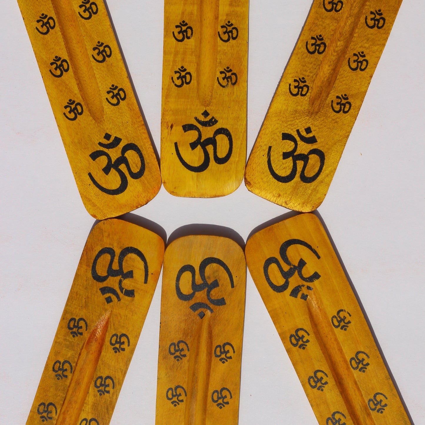 YELLOW Ohm Incense Holder (Wood) - Emit Energy