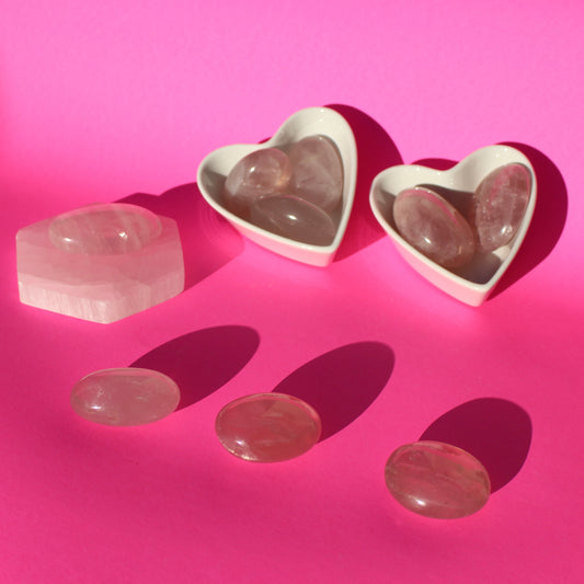 Rose Quartz - Palm Stones (Pick Your Own!) - Emit Energy