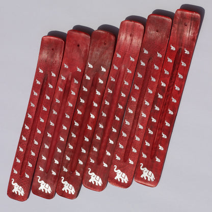 RED Elephant Incense Holder (Wood) - Emit Energy