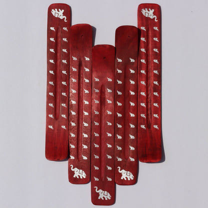 RED Elephant Incense Holder (Wood) - Emit Energy