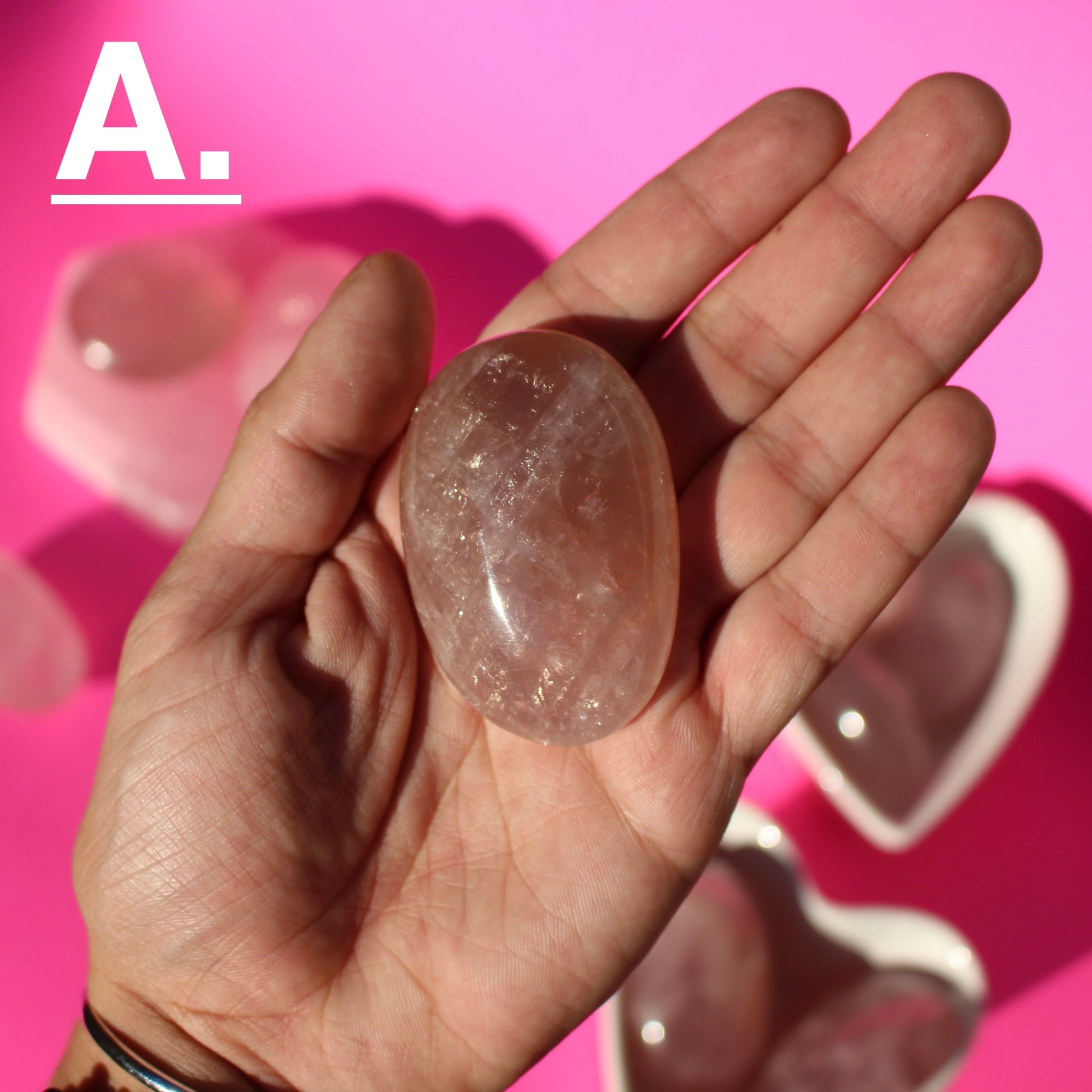 Rose Quartz - Palm Stones (Pick Your Own!) - A - Emit Energy