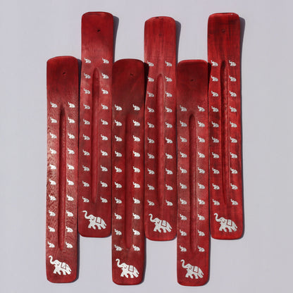 RED Elephant Incense Holder (Wood) - Emit Energy